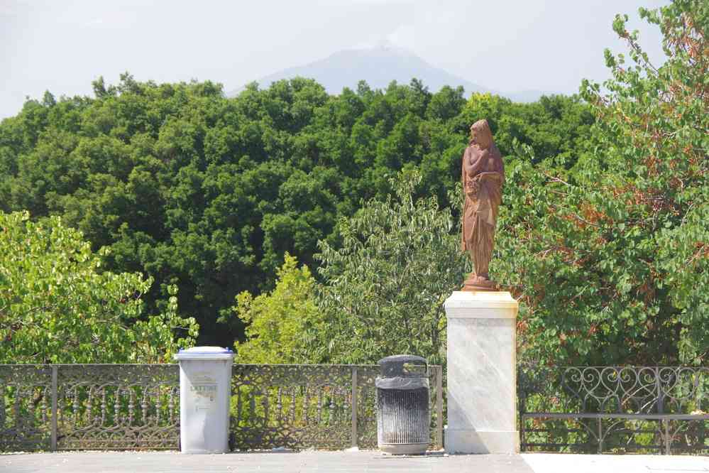 Parc Bellini à Catane (vue sur l’Etna), le 1ᵉʳ août 2020