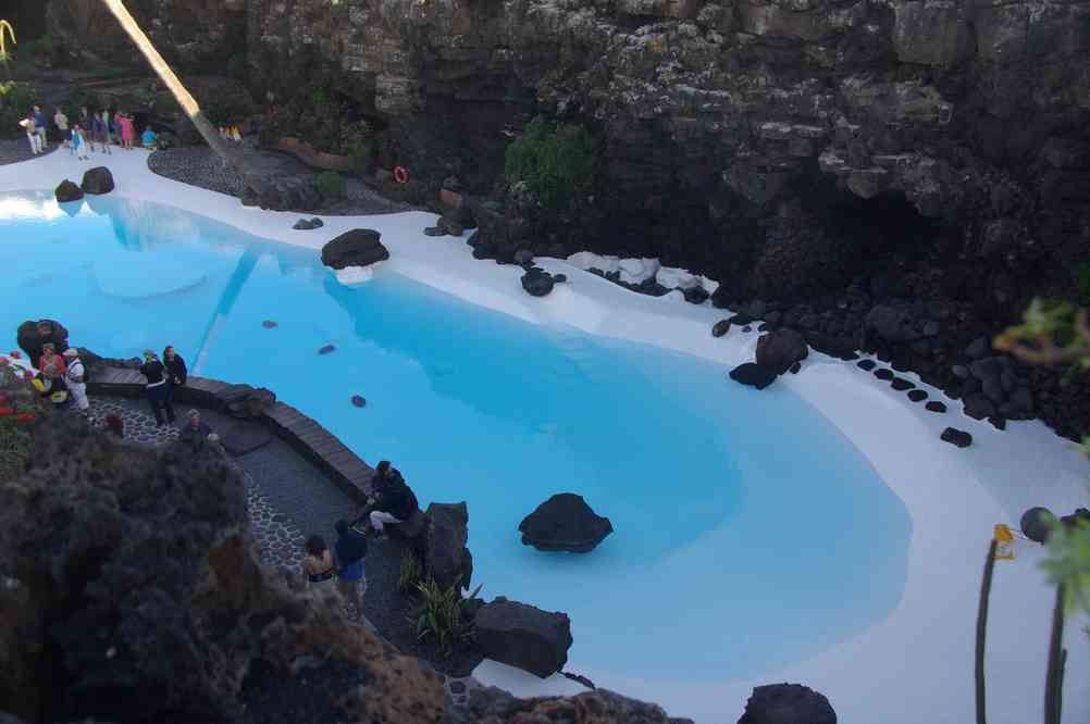 La piscine-banquise de Jameos del Agua, le 3 janvier 2014