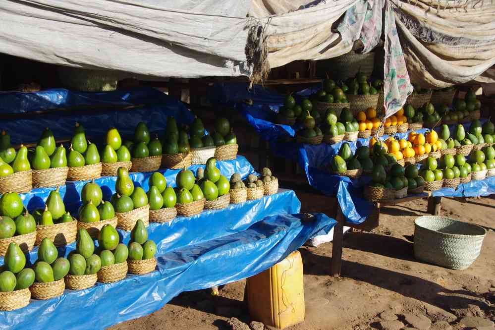 Achat de fruits à l’entrée d’Antsirabé, le 15 juillet 2018