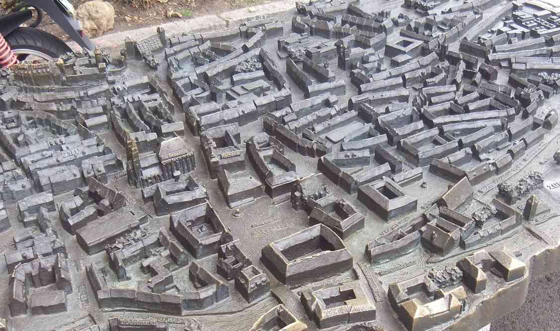 Nuremberg, maquette de la ville (actuelle) en plein air. 17 août 2019