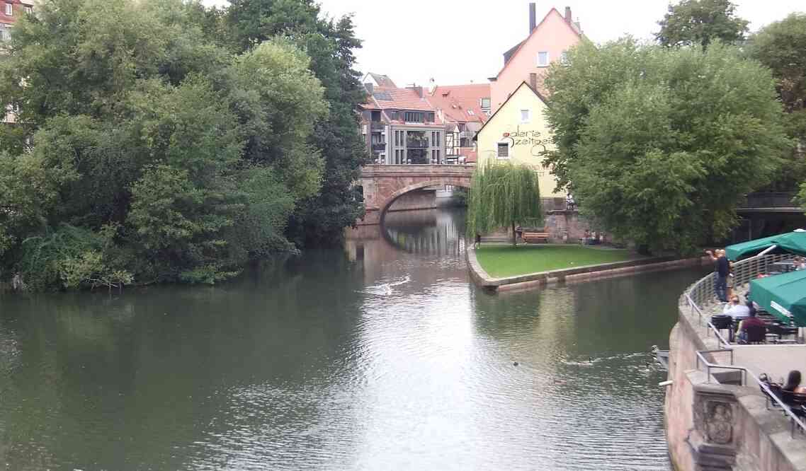 Nuremberg, rivière Pegnitz. 17 août 2019