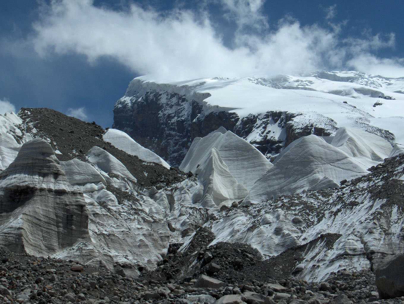 Le glacier de Jumbulac, le 10 août 2005