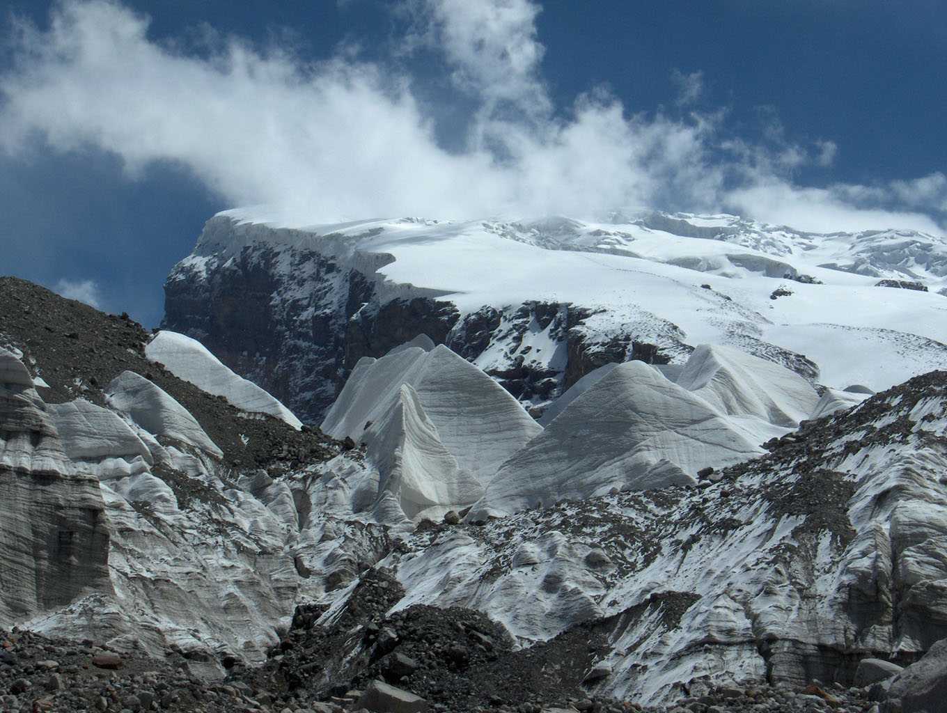 Le glacier de Jumbulac, le 10 août 2005