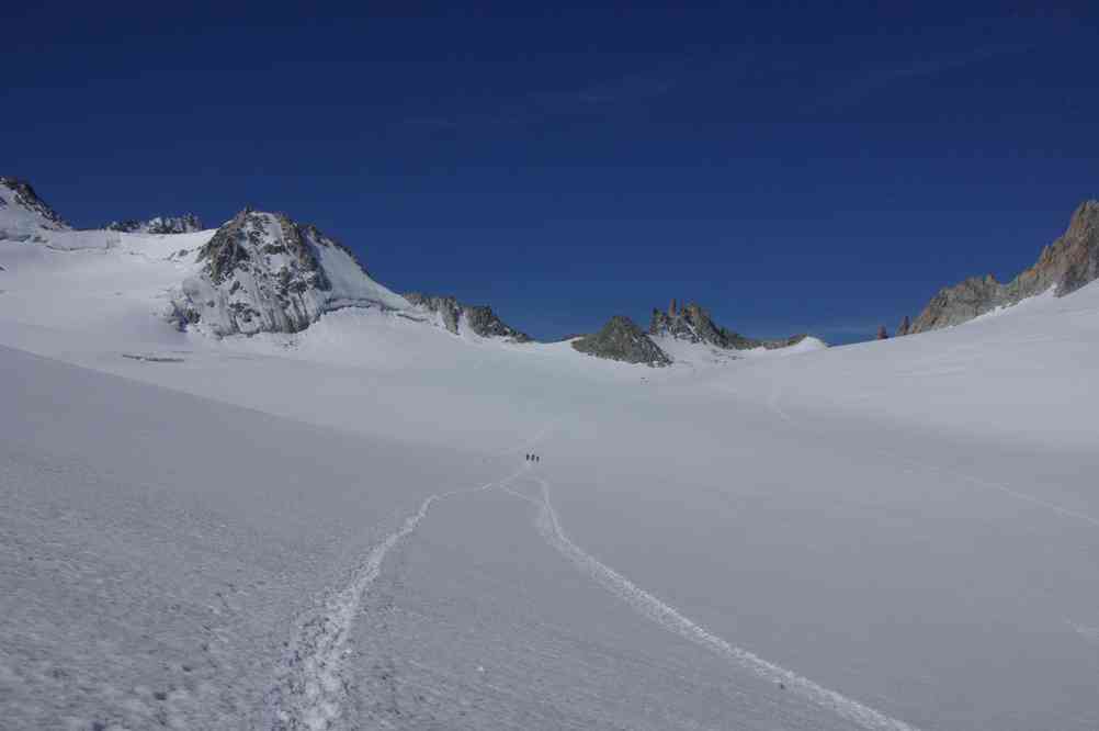 Progression sur le glacier du Trient. Le mardi 10 août 2010