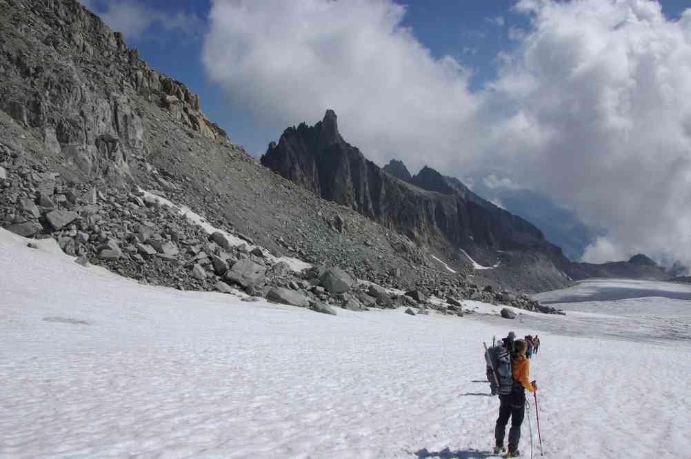 Descente sur le glacier d’Orny. Le mardi 10 août 2010
