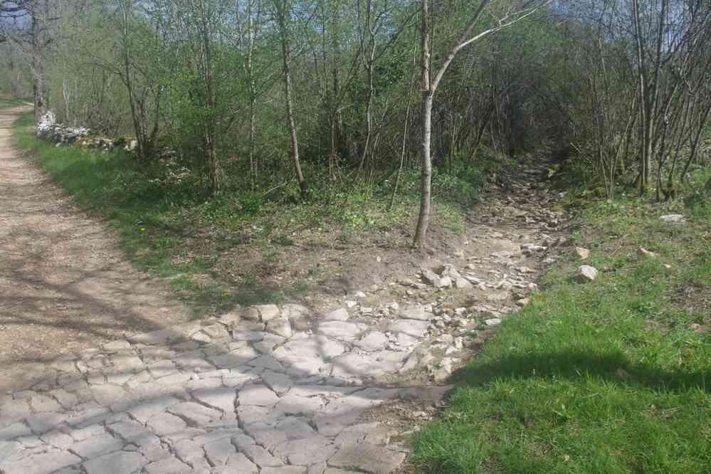 Le ruisseau des Valses, déjà à sec. Le dimanche 16 avril 2017