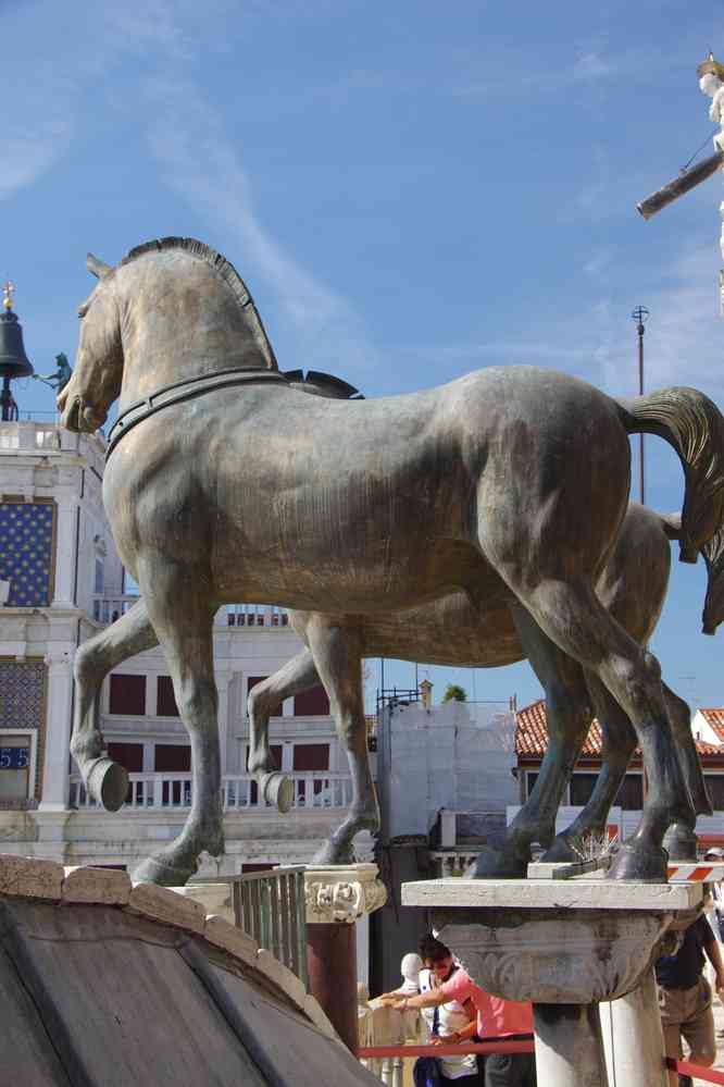 Les chevaux de Saint-Marc (remplacés par des copies depuis 1978). Le samedi 29 août 2015