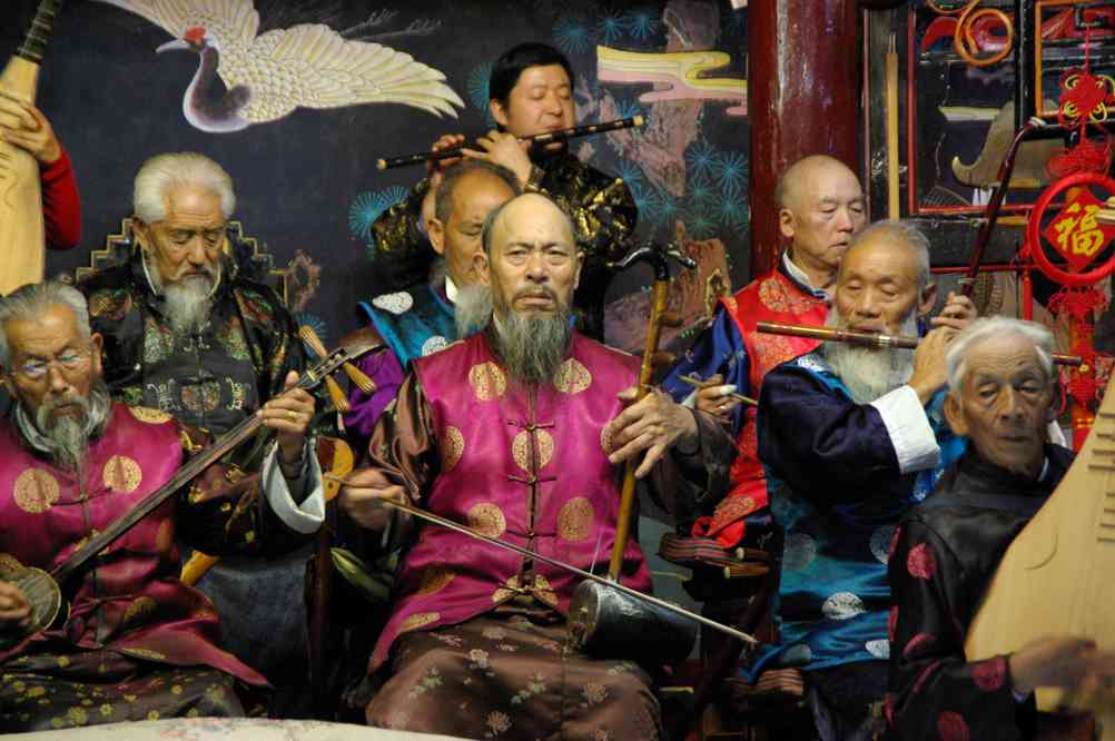 Li-kiang (丽江市, 麗江市 Lijiang), concert de musique traditionnelle Na-si (Naxi), le 10 octobre 2010